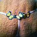 Vicky Quick Catalog Order Blue Butterflies on White G-strings